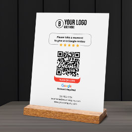 Señal Acrílica Código QR de reseñas de Google Califica mi negocio