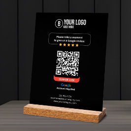 Señal Acrílica Código QR de Reseñas de Google Califica mi Negocio