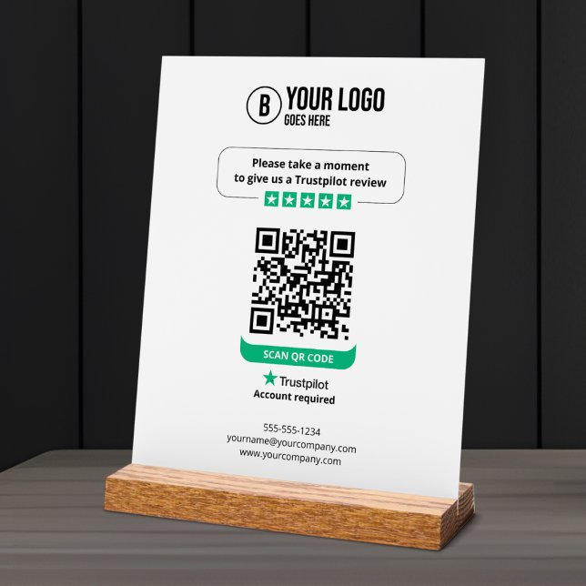 Señal Acrílica Código QR de reseñas de Trustpilot Califica mi neg (Subido por el creador)