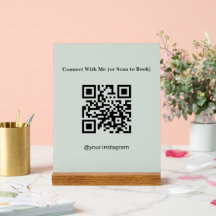 Código QR de reserva de esteticista Sage Green