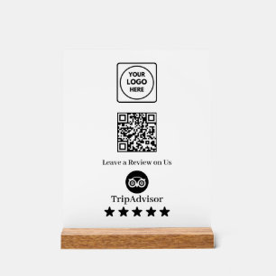 Señal Acrílica Código QR de Tripadvisor   Pantalla de vínculo de 