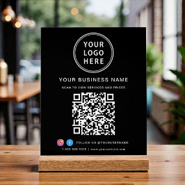 Señal Acrílica Código QR del logotipo de la empresa negro