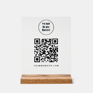 Señal Acrílica Código QR empresarial y sitio web | logo