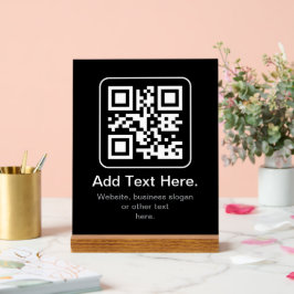 Señal Acrílica Código QR escaneable moderno | Blanco, negro y gri