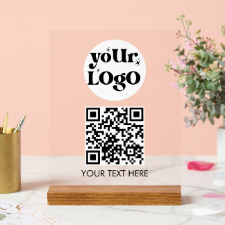 Señal Acrílica Código QR - Escaneo de logotipos comerciales