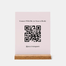 Código QR Esteticista Rosa Minimalista para Reserv