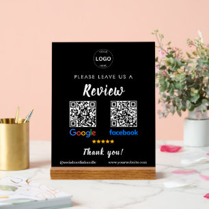 Señal Acrílica Código Qr Google revisa Facebook Business Review P