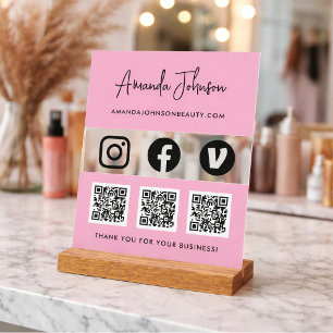 Señal Acrílica Código QR múltiple Método de pago de redes sociale