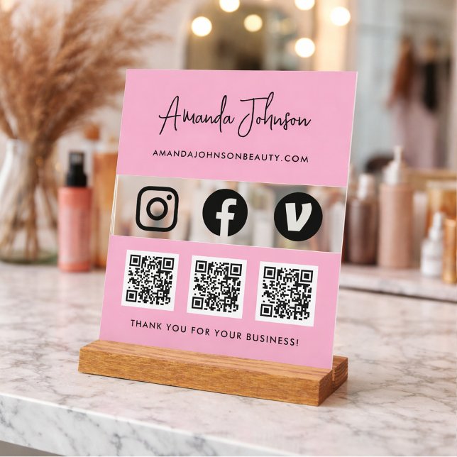 Señal Acrílica Código QR múltiple Método de pago de redes sociale (Subido por el creador)