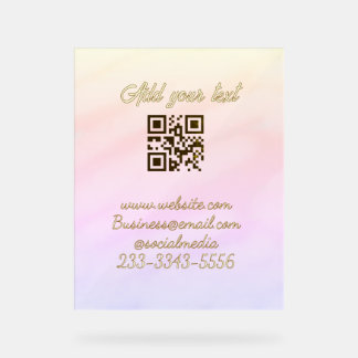 Señal Acrílica código QR personalizado simple agregue su nombre t