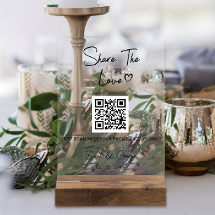 Señal Acrílica Codigo QR simple y moderno para compartir fotos