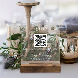 Señal Acrílica Codigo QR simple y moderno para compartir fotos