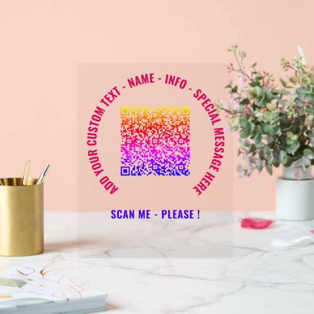 Señal Acrílica Código QR y texto Personalizado Rótulo acrílico El (Boda)