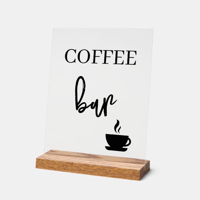 Señal Acrílica Coffee bar wedding Acrylic sign (Ángulo)