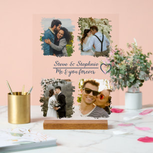 Señal Acrílica Colage de fotos de pareja personalizado con cualqu