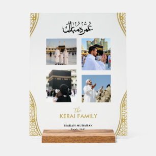 Señal Acrílica Colage de Fotos Personalizadas de Umrah Mubarak en
