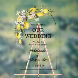 Señal Acrílica Colección de Boda de Limón Mediterráneo