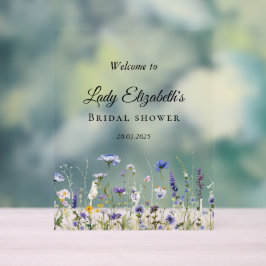 Señal Acrílica Colección nupcial de Regency Blue Wildflower Regen