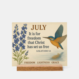 Señal Acrílica Colibrí Inspirador de la Libertad de Julio 