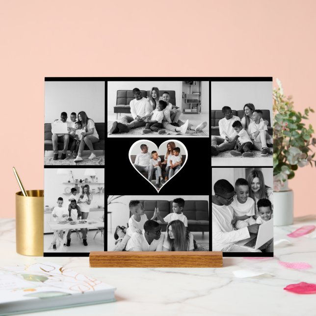 Señal Acrílica Collage de fotos negro y blanco 7 (Boda)