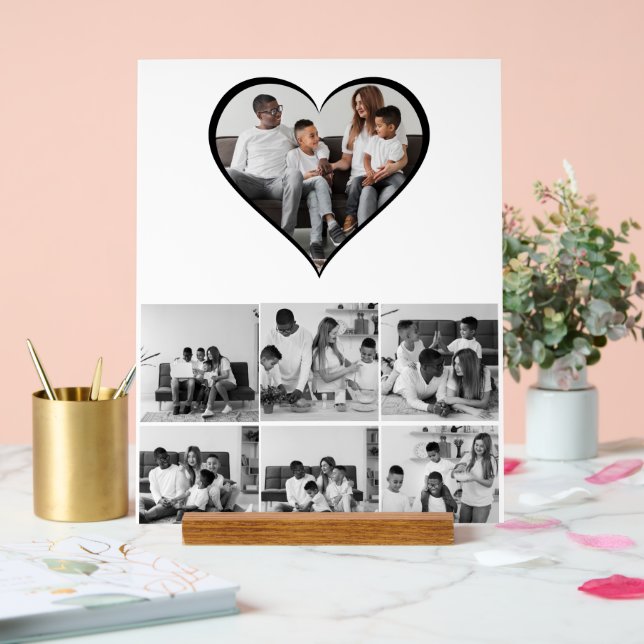 Señal Acrílica Collage de fotos negro y blanco 7 (Boda)