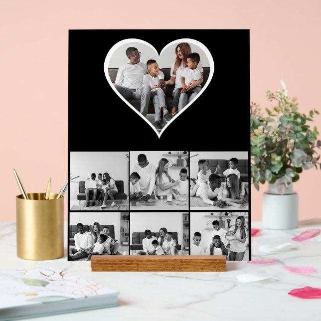 Señal Acrílica Collage de fotos negro y blanco 7 (Boda)