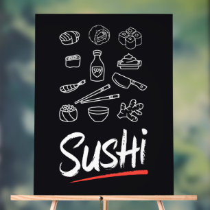 Señal Acrílica Collage de sushi