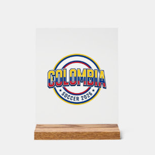 Señal Acrílica Colombia Fútbol 2026 Fútbol Negrita País Tipografí