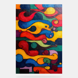 Señal Acrílica Colorcube 2 Rótulo acrílico de Cubismo colorido