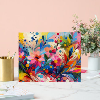 Señal Acrílica Colorful Abstract Flowers Vibrant Explosion Art Ch