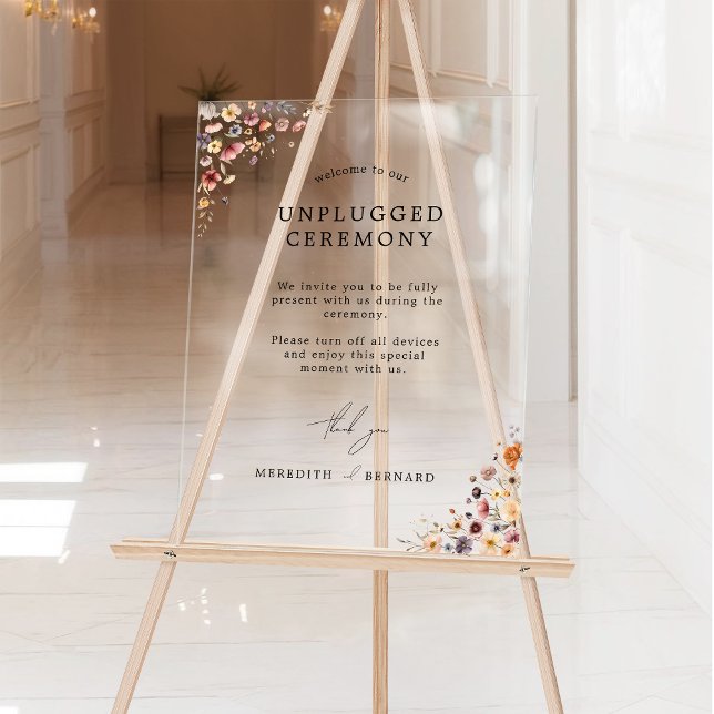 Señal Acrílica Colorida Boda floral desenchufada Ceremonia (Subido por el creador)