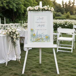 Señal Acrílica Colorida margarita abstracta Boda Frosted Bienveni