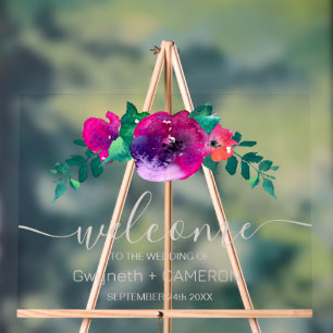 Señal Acrílica Colorido Watercolor Flor silvestre