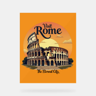 Señal Acrílica Colosseo Roma Vintage Design