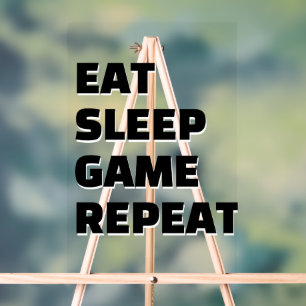 Señal Acrílica Comer juego de suspensión repetir palabra