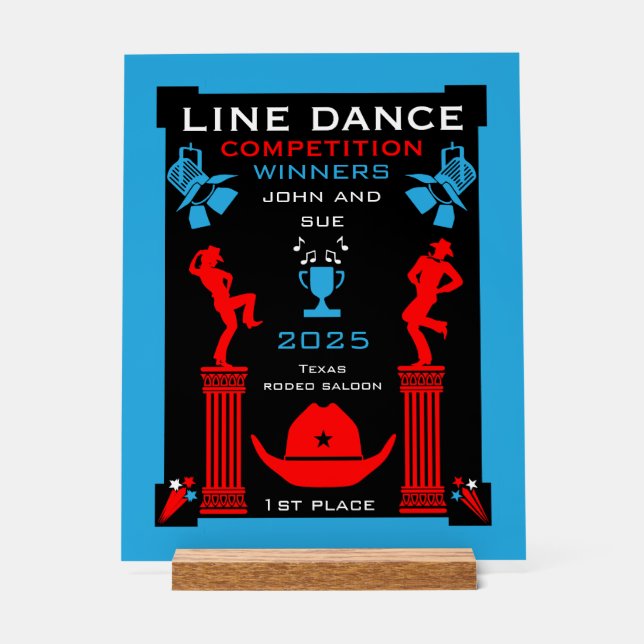 Señal Acrílica Competencia Americana de Baile de Línea (Anverso)