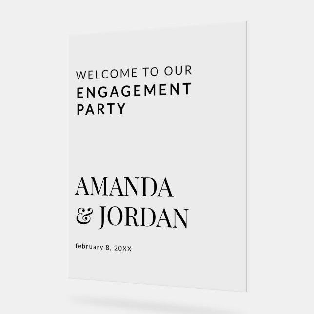 Señal Acrílica Compromiso Minimalista en blanco y negro (Ángulo)