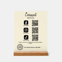 Señal Acrílica Conectar con nosotros código QR de Social Media