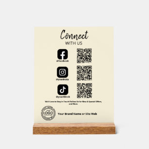 Señal Acrílica Conectar con nosotros código QR de Social Media