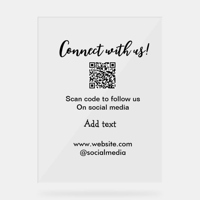 Señal Acrílica Conectar con nosotros escanear código QR agregar c (Anverso)