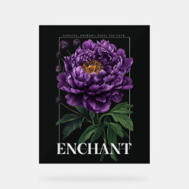 Señal Acrílica Conjure Enchant Bendice el Camino Peonía Púrpura