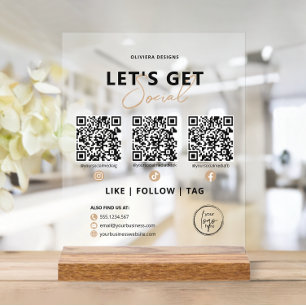 Señal Acrílica Consigamos que el código QR social se conecte con