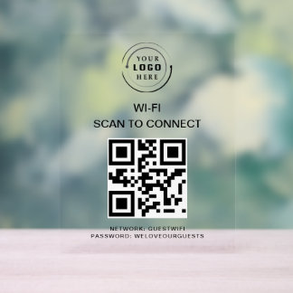 Señal Acrílica Contraseña de Wifi | Análisis de código QR para co