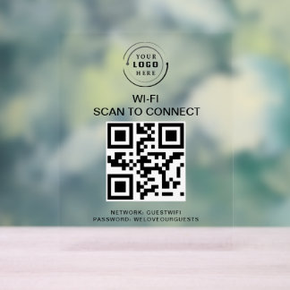 Señal Acrílica Contraseña de Wifi | Análisis de código QR para co