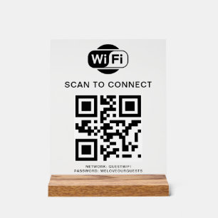 Señal Acrílica Contraseña de Wifi   Análisis de código QR para co