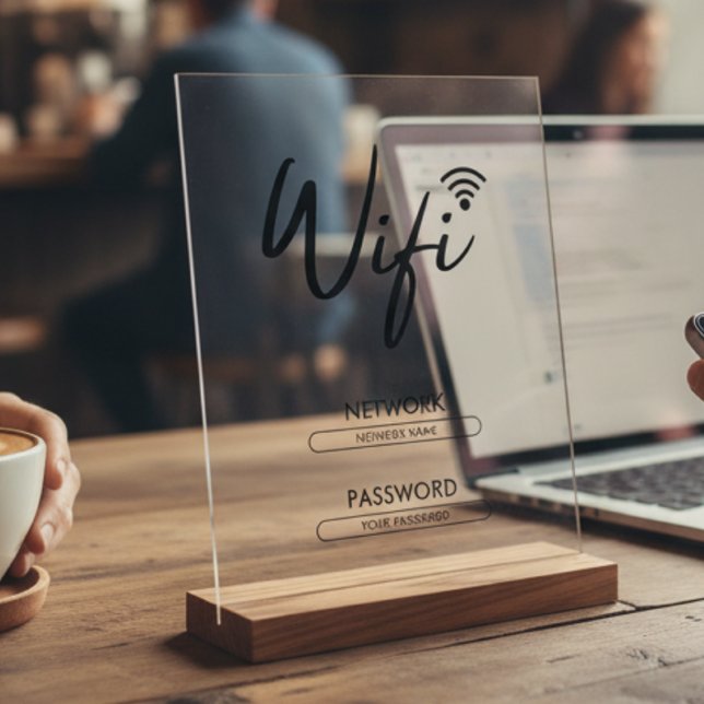 Señal Acrílica Contraseña de Wifi Moderna de Red  (Subido por el creador)