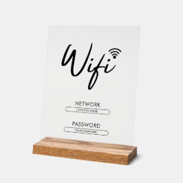 Señal Acrílica Contraseña de Wifi Moderna de Red 