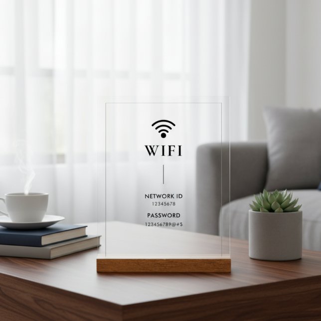 Señal Acrílica Contraseña y red Wifi empresarial simple (Subido por el creador)