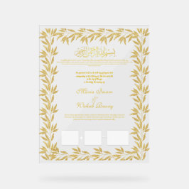 Señal Acrílica Contrato Boda islámico, Rótulo acrílico