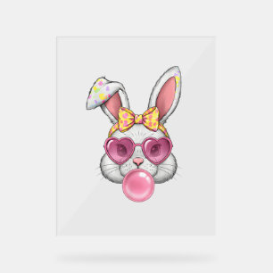 Señal Acrílica Coquette Cute Bunny Bow Easter Day Rabbit Adolesce